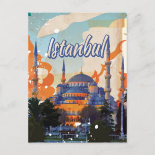 Istanbul Vintage Reisposter Briefkaart