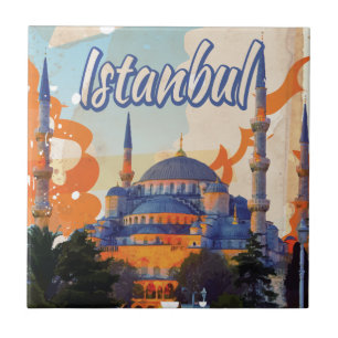 Istanbul Vintage Reisposter Tegeltje