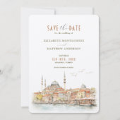 Istanbul Waterfront Elegance Save-the-Date Kaart (Voorkant)