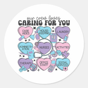 Isted Living Facility Personeel Valentijn Verpleeg Ronde Sticker