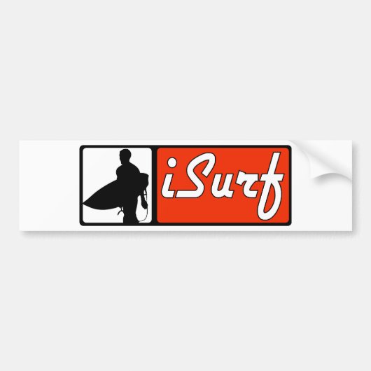 iSurf Red Bumpersticker (Voorkant)