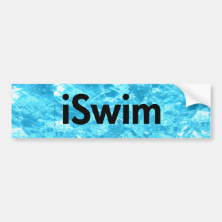 iswim poolachtergrond, iSwim (zwart) Bumpersticker