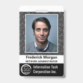 IT Aangepast Computer Medewerker Foto Bar Code Log Badge (Voorzijde)