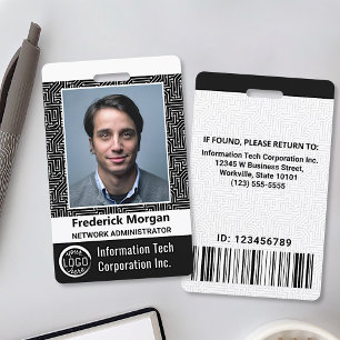 IT Aangepaste Computer Medewerker Photo Bar Code L Badge