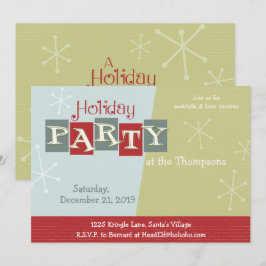 IT AANPASSEN - Atomic Retro Holiday Party Uitnodig Kaart