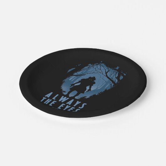 IT altijd de ogen bos silhouet Papieren Bordje (Gekanteld)