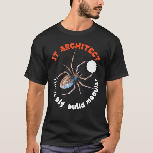 IT-architect modulaire spin tech-humor T-shirt (Voorkant)