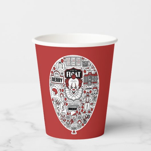 IT-ballon — Doodle Art Papieren Bekers (Voorkant)