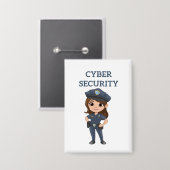 IT-beveiliging: digitale verdediger Button (Voorkant / Achterkant)