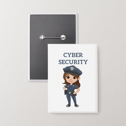 IT-beveiliging: digitale verdediger Button (Voorkant / Achterkant)