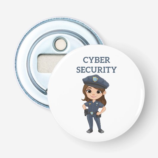 IT-beveiliging: digitale verdediger Button Flesopener (Voorkant)