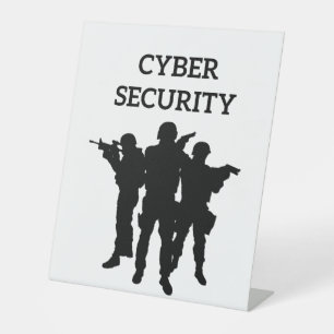 IT-beveiliging: het digitale defensieteam Reclamebord Met Voetstuk