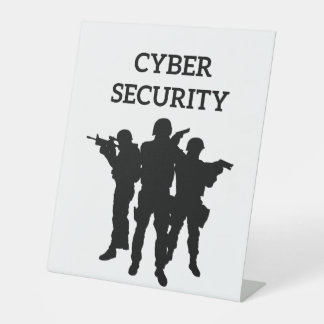 IT-beveiliging: het digitale defensieteam Reclamebord Met Voetstuk