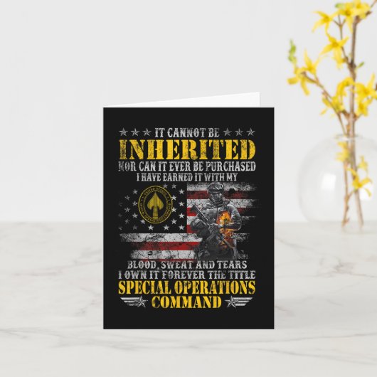 It Cannot Be Inherited Special Operations Command Kaart (Gele Bloem)