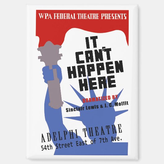 It Can't Happen Here WPA Poster Magneet (Voorkant)
