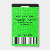 IT Computer Medewerker Aangepaste Photo Bar Code L Badge (Achterkant)