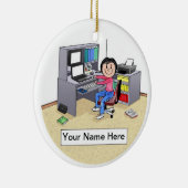 IT-computerliefhebber - vriendelijke mensen Keramisch Ornament (Rechts)