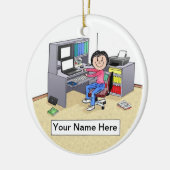 IT-computerliefhebber - vriendelijke mensen Keramisch Ornament (Links)