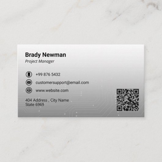 IT-consulting business | futuristisch grijs licht Visitekaartje (Voorkant)