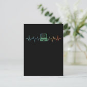 IT Developer Computer Heartbeat-softwarecoder Briefkaart (Staand voorkant)
