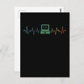 IT Developer Computer Heartbeat-softwarecoder Briefkaart (Voorkant / Achterkant)