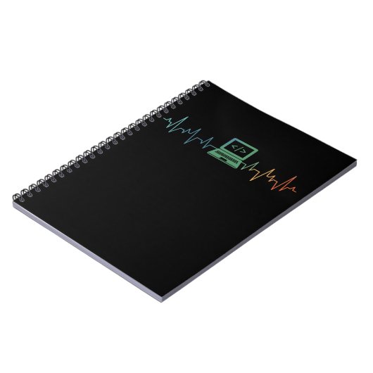 IT Developer Computer Heartbeat-softwarecoder Notitieboek (Linkerzijde)