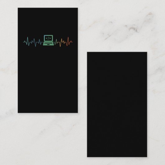 IT Developer Computer Heartbeat-softwarecoder Visitekaartje (Voorkant / Achterkant)