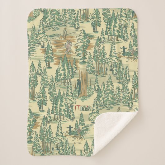 IT Forest-Vissend patroon Sherpa Deken (Voorkant)