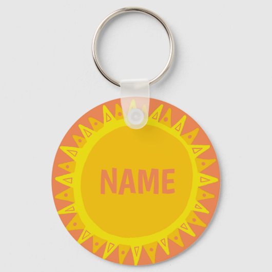IT Geel zonneschijnlabel voor zonneschijn aanpasse Sleutelhanger (Voorkant)