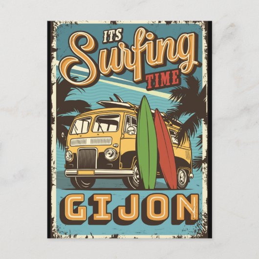 It is surf time in Gijon Briefkaart (Voorkant)