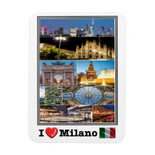 IT Italië - Milaan - ik hou van mozaïek - Magneet