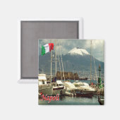 IT - Italië - Napels - met Vesuvius Harbour-Uitzic Magneet (Voorkant / Achterkant)