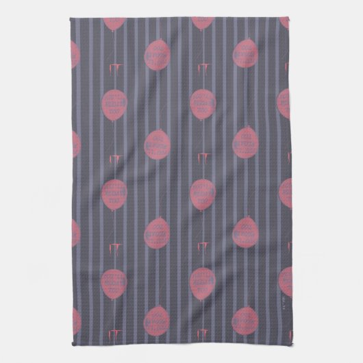 IT - Je zweeft naar ballon gestreept patroon Theedoek (Verticaal)