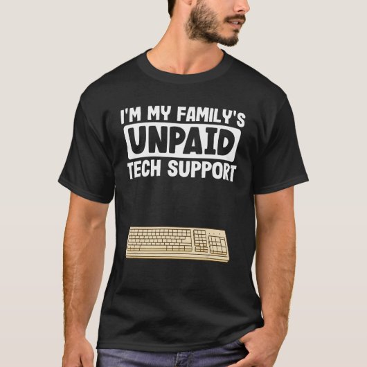IT Nerd Geek Computer Ik ben de onbetaalde technol T-shirt (Voorkant)