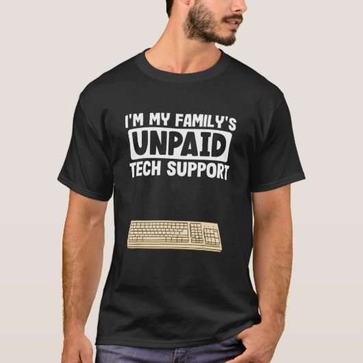 IT Nerd Geek Computer Ik ben de onbetaalde technol T-shirt (Voorkant)