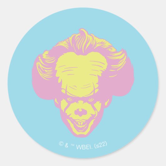 IT | Pennywise Pastel Head Pattern Ronde Sticker (Voorkant)
