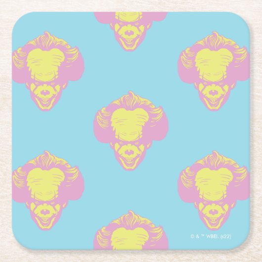 IT | Pennywise Pastel Head Pattern Vierkante Kartonnen Onderzetter (Voorkant)