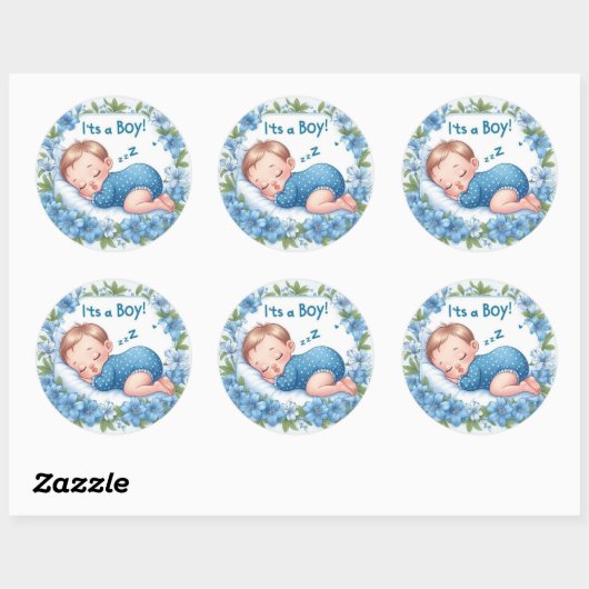 It’s a Boy Baby Shower Sticker (Vel)