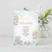 It’s a Boy Cute Baby Shower Invitation Card (Debout devant)