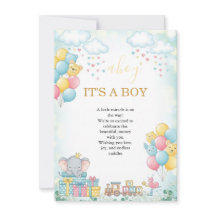 It’s a Boy Cute Baby Shower Invitation Card