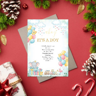It’s a Boy Cute Baby Shower Invitation Card