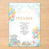 It’s a Boy Cute Baby Shower Invitation Card (Recto)