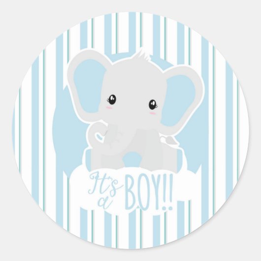 It´s a boy! ronde sticker (Voorkant)