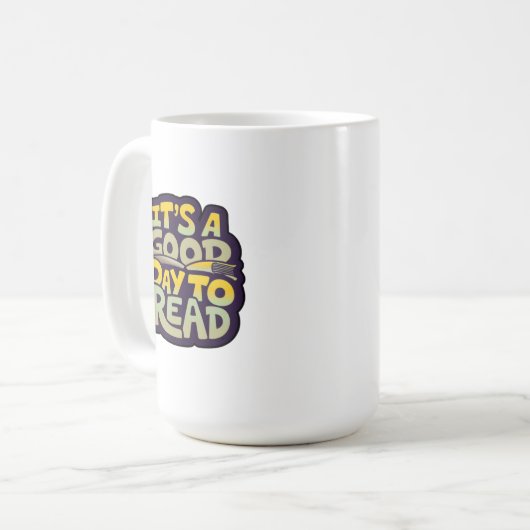 It’s a good day to read psychedelic typography  koffiemok (Voorkant links)