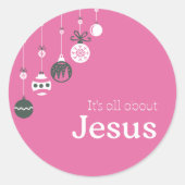 It’s All About Jesus – Christmas Sticker (Pink) (Devant)