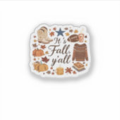 It’s Fall Y’all Basic Design Sticker (Voorkant)