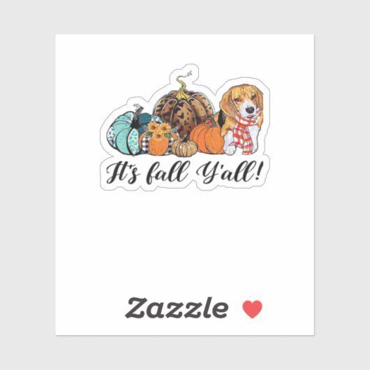 It’s Fall Y’all Beagle Cute Dog Lover Fall Thanksg Sticker (Vel)
