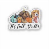 It’s Fall Y’all Beagle Cute Dog Lover Fall Thanksg Sticker (Voorkant)