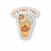 It’s Fall Y’all Classic Retro Sticker (Voorkant)