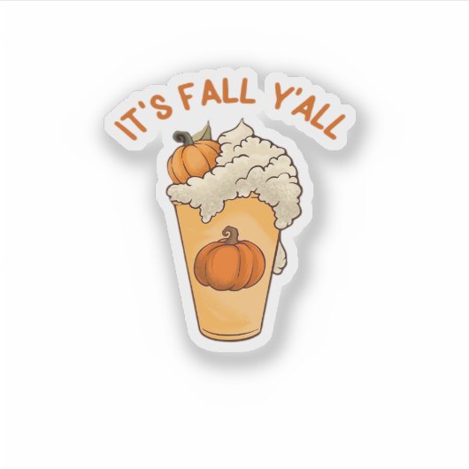 It’s Fall Y’all Classic Retro Sticker (Voorkant)